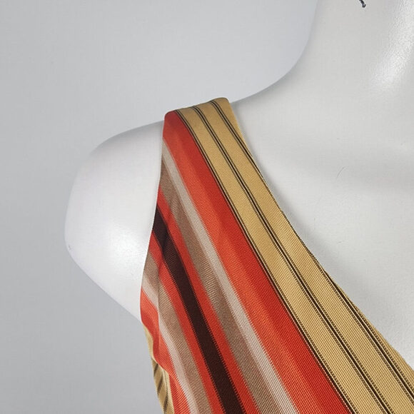 Vintage Nu Mode Red & Brown Maxi Dress Size S - Picture 3 of 10